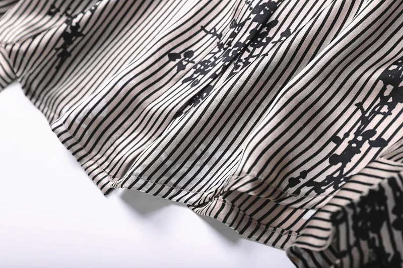 100% natural silk Blouses OL Solid Color Long Sleeve Real Silk Striped Blouse Tops for women Office Wear Shirts work |