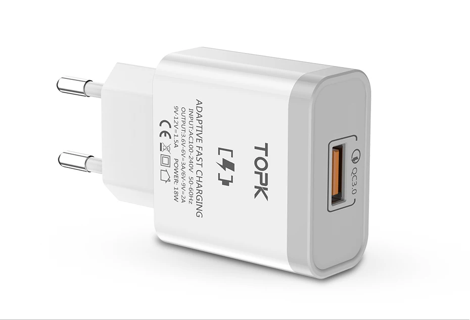 TOPK USB зарядное устройство Быстрая зарядка 3,0 Быстрая зарядка QC3.0 Мульти USB зарядное устройство для samsung S10 Plus Xiaomi дорожное настенное зарядное устройство для телефона EU