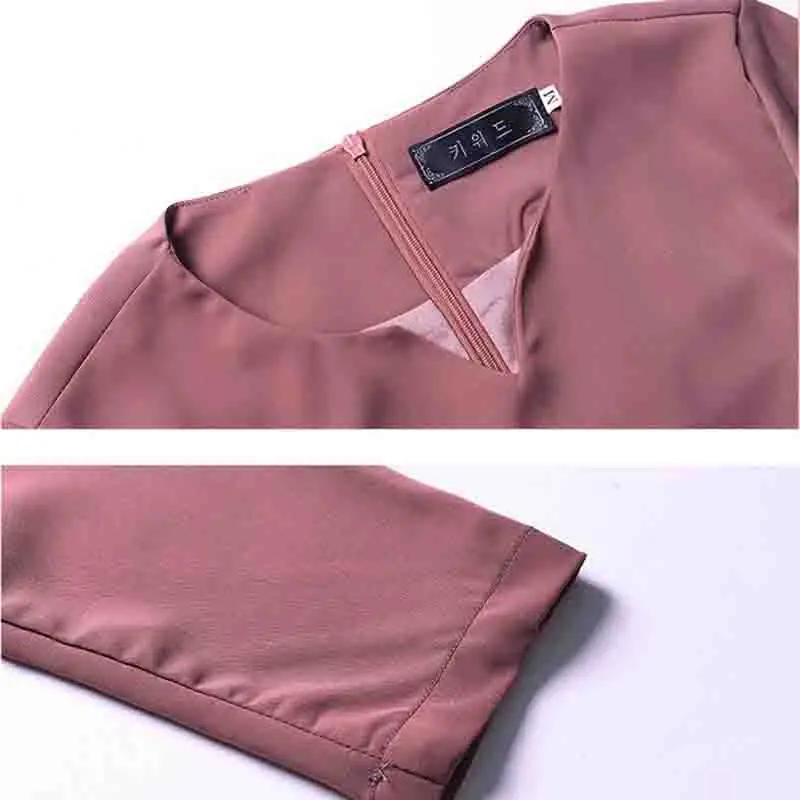 Women Two piece set 2019 Spring Autumn Elegant Lady Work Office Long sleeve Tops + Elastic waist Loose Wide Leg Pants |