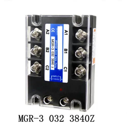 

DC to AC 3-32VDC Input 380VAC Output SSR 40A 032 3840Z Three 3-Phase Solid State Relay