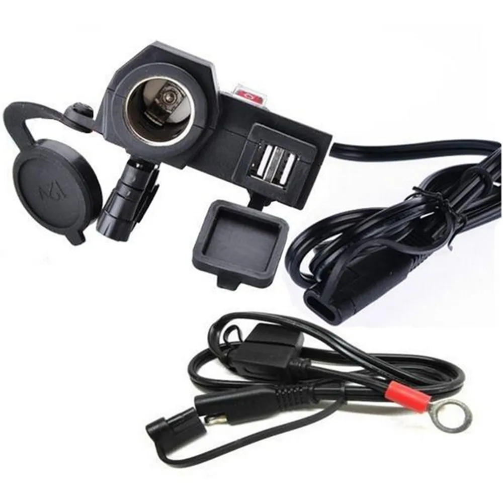 Мотоцикл Водонепроницаемый двойной 5 в USB телефон GPS зарядка 12 В мотоцикл