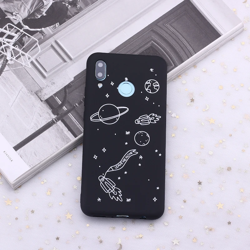 Силиконовый чехол для Huawei Honor Mate 10 20 Nova P20 P30 P40 P Smart Space Moon астронавт звезды