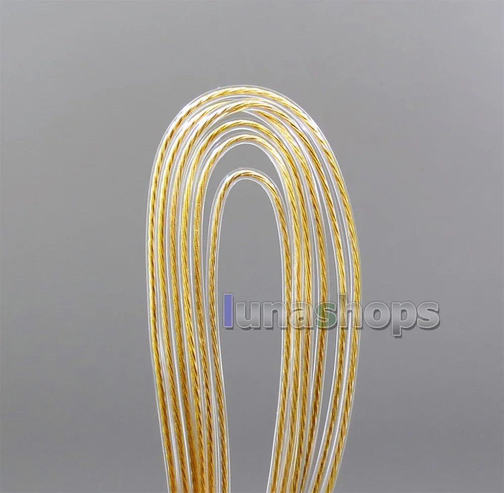 LN006222 100 м 7*0 14 мм 99.99% чистое серебро + Позолоченные Наушники DIY диаметр кабеля OD: 1 2