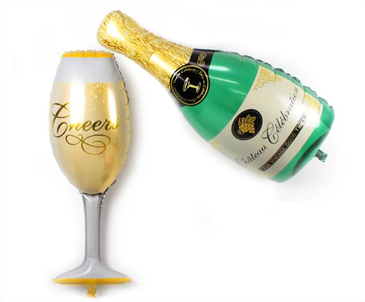Champagne glass 1 шт. большие бокалы для шампанского воздушный шар из фольги украшение шариками для семьи баллон Свадьба фестиваль вечерние украшения - Цвет: Champagne glass