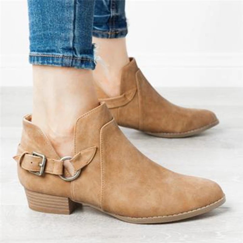 LASPERAL/Женская обувь ботинки в стиле ретро на каблуке женские повседневные без