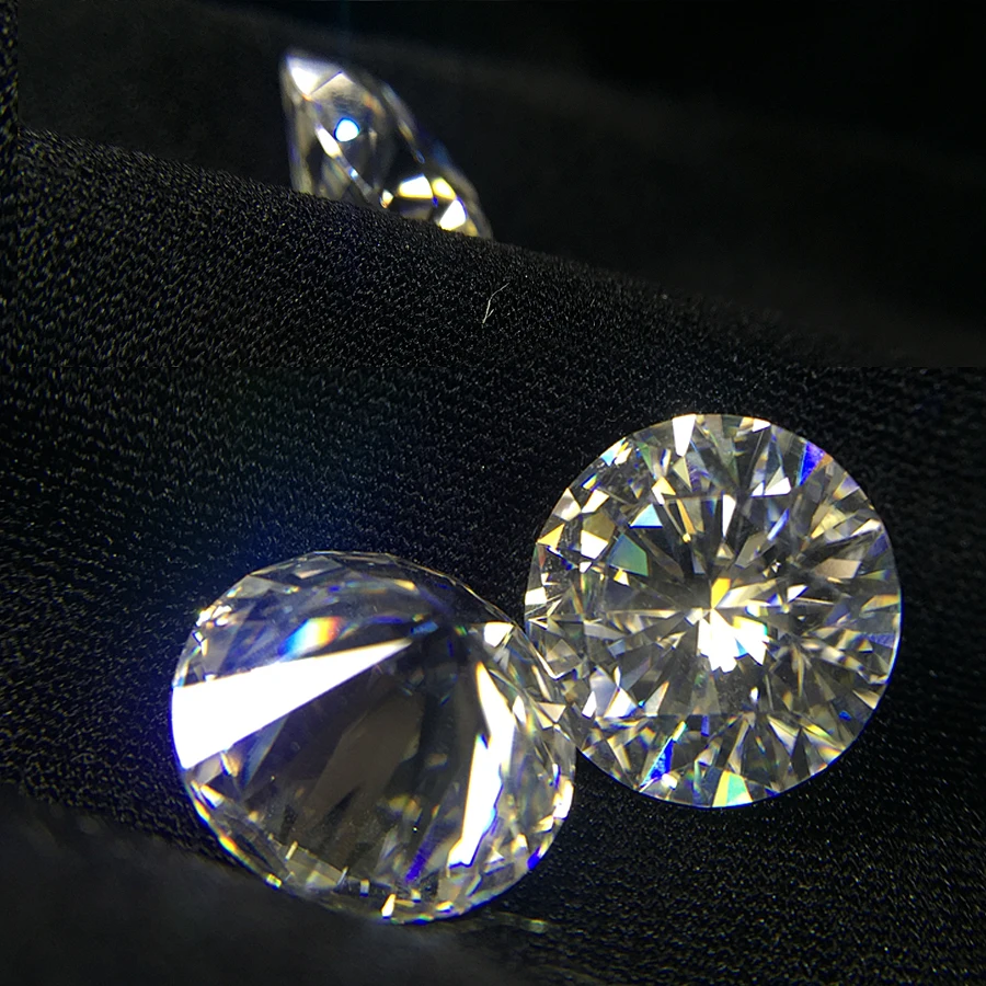 Круглая блестящая огранка 1 ct Moissanite 6 5 мм DF цвет Свободный Камень VVS1 отличная