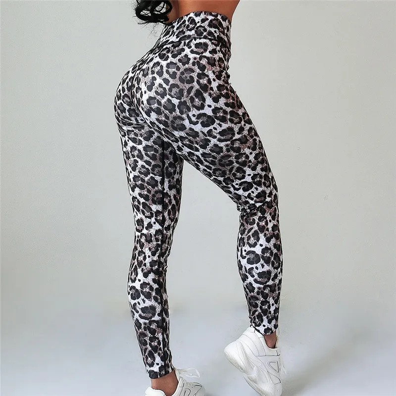 Женские леггинсы с высокой талией леопардовые облегающие штаны принтом зебры