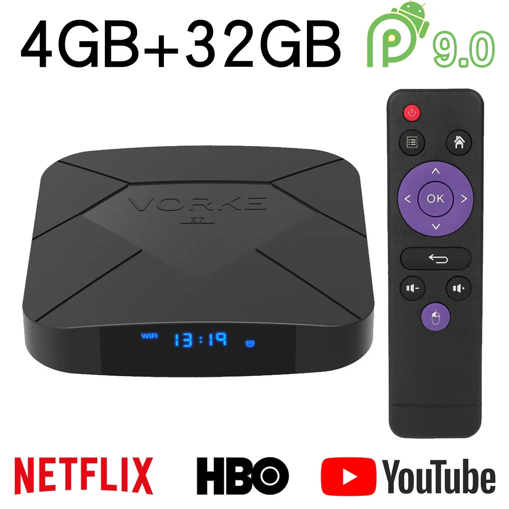 4GB RAM 32GB ROM Vorke Z7 Android 9,0 tv Box IP tv Smart tv Box Allwinner H6 четырехъядерный 1,8 ГГц 6K HDR 2G/4G ram 3 2G/64G rom HDMI WiFi USB3.0 часы - Цвет: 4GB RAM 32GB ROM