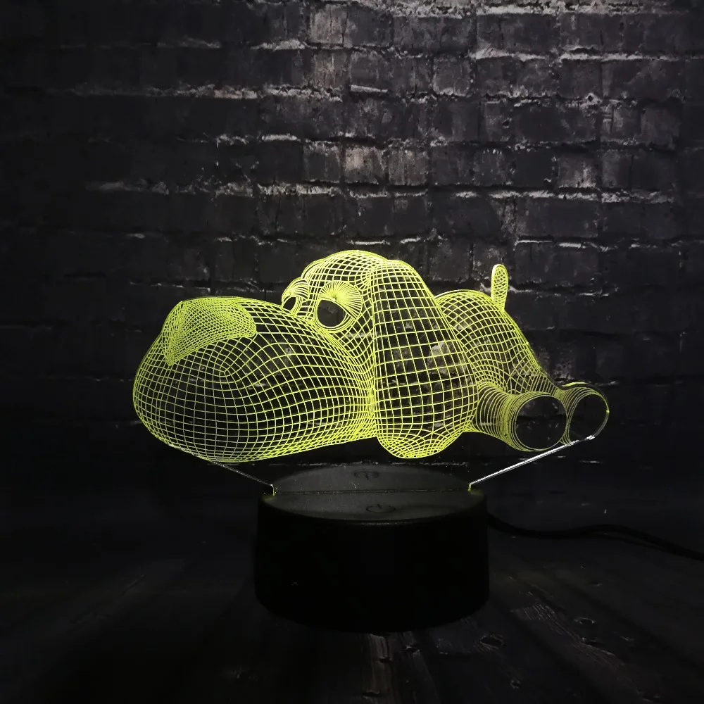Собака Собачка милый 3D LED Ночник светильник украшение RGB USB лампа спальня спящий 7
