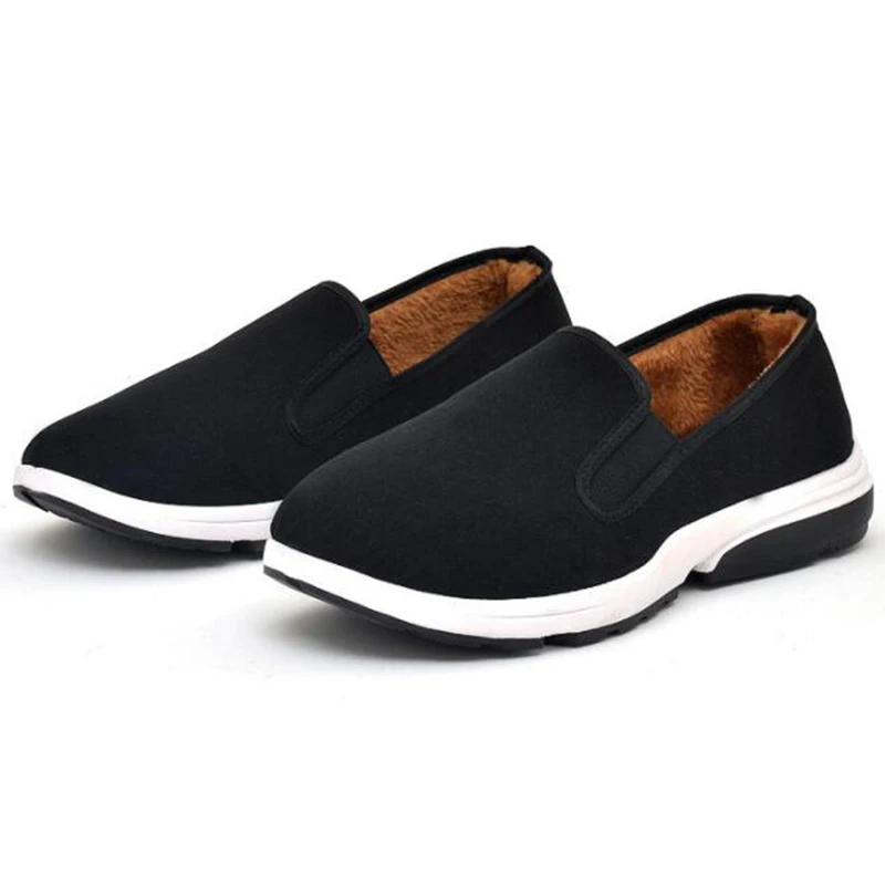 THEAGRANT 2018 Autumn Winter Men Shoes Warm Fur-lined Platform Causal Male Wedge Sneakers Slip on Flat Boots MFS3011 |
