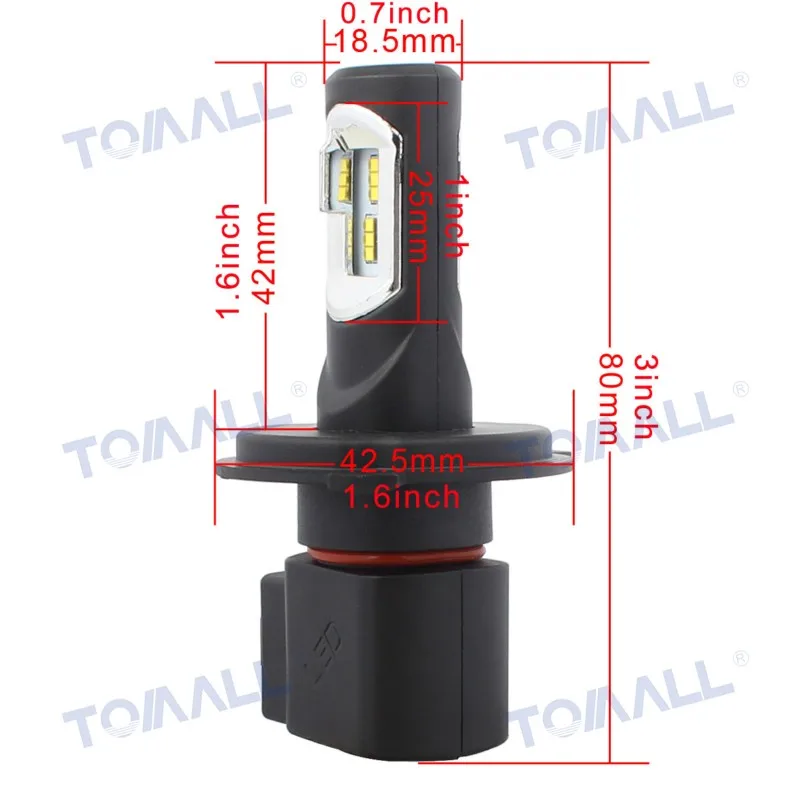 H4 LED Car Hi/Low Beam Headlight 9003 Auto Headlamp HB2 30W Purple copper LUMI Chip 3A 6000K 4800LM 9V-30V 2 Years Warranty | Автомобили и