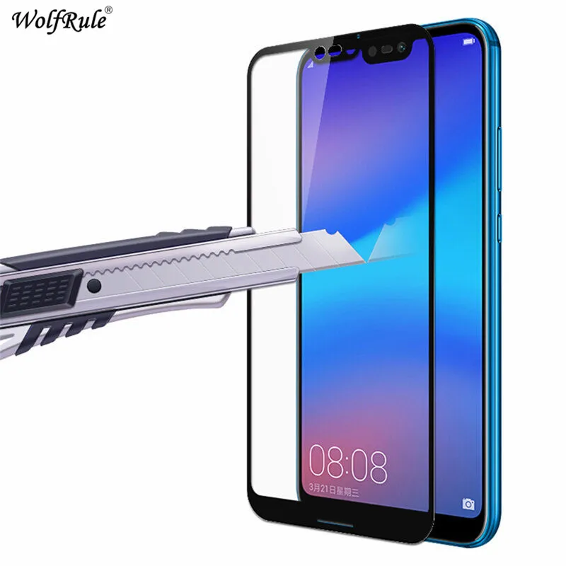 2 шт. Защитная пленка для ЖК экрана Huawei P20 Lite Полное закаленное стекло Nova 3E полное