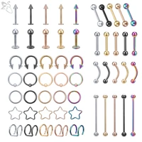 zs 1 pc stainless steel ear piercing eyebrow lip labret tongue piercing nose ring long industrial barbell body piercing jewelry