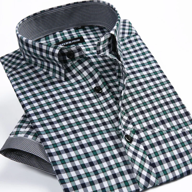 Новый Летний 2016 Мужская С Коротким Рукавом Плед Рубашки Марка Одежды Дизайн Мода