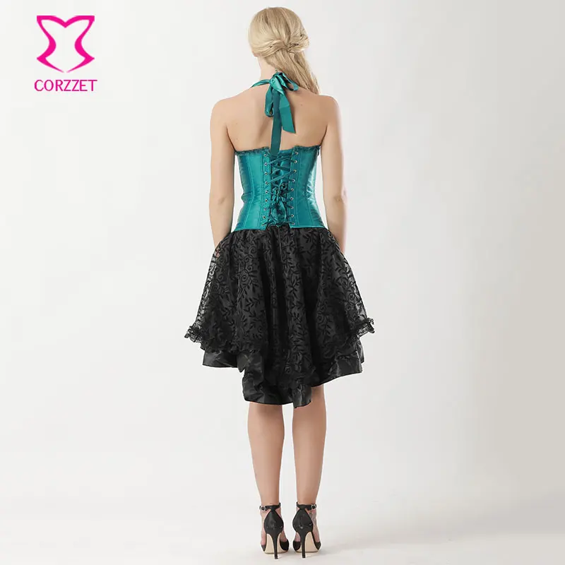 Океан детские зеленые атласные с лямкой на шее пуш ап корсеты и бюстье