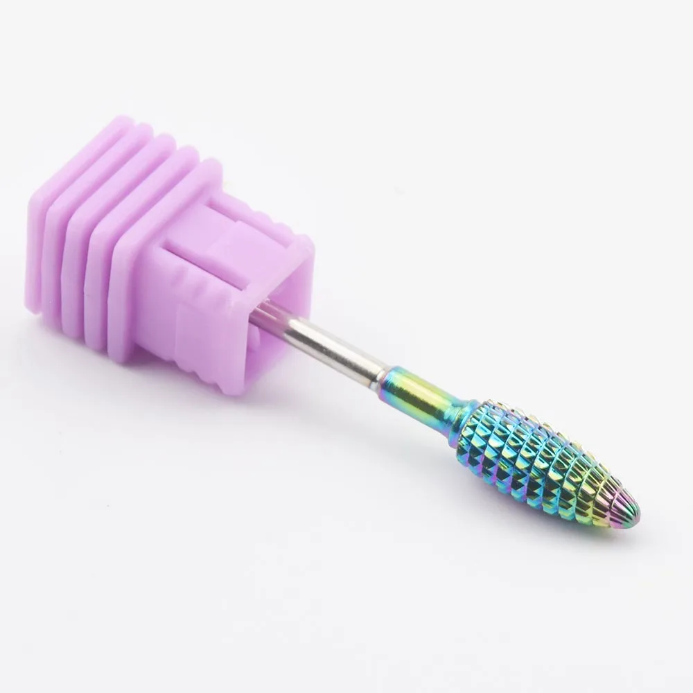 9 Type Rainbow Nail Drill Bit Manicure Tungsten Carbide Burr Bit manicure machine nail accessoiry milling cutter nail file tool