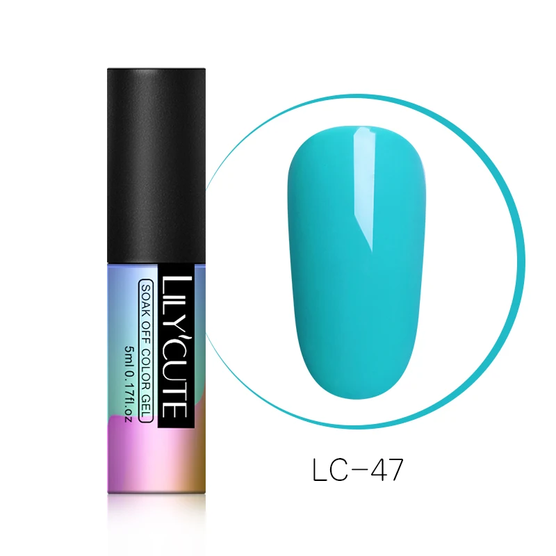 LC-47 LILYCUTE зеленый УФ-гель для ногтей Vernis полуперманентный дизайн ногтей украшение чистый Гель-лак для маникюра дизайн ногтей 5 мл - Цвет: LC-47