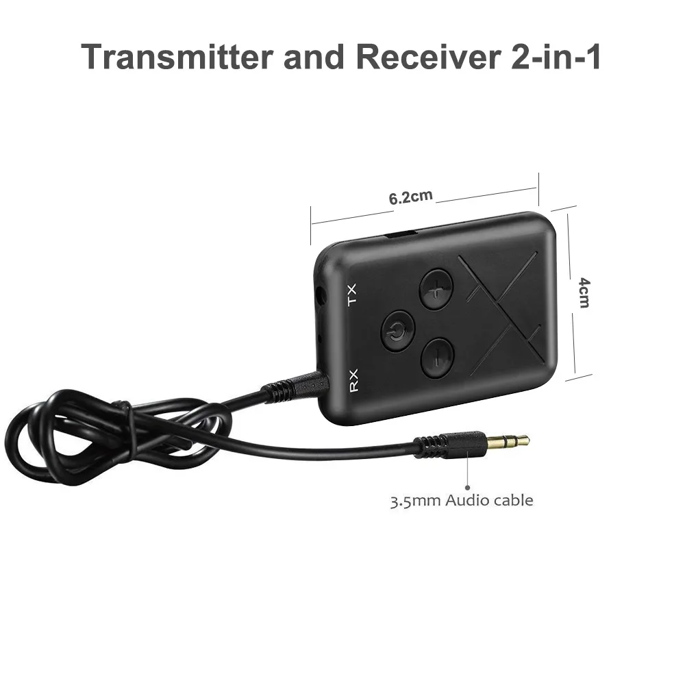 Bluetooth 4.2 Transmitter Wireless Audio Adapter 2 in 1 Mini 3.5mm TV Receiver Music |