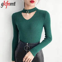 sweaters for women ladies korean basic high elastic knitted sweater thin sexy pullovers long sleeve slim soft pull femme 2021