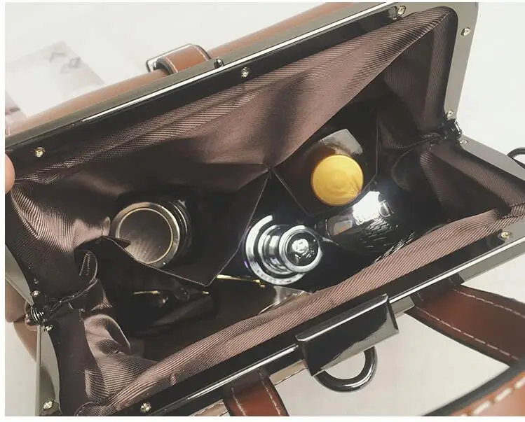 Хит продаж модная однотонная женская сумка с пряжкой из искусственной кожи ретро