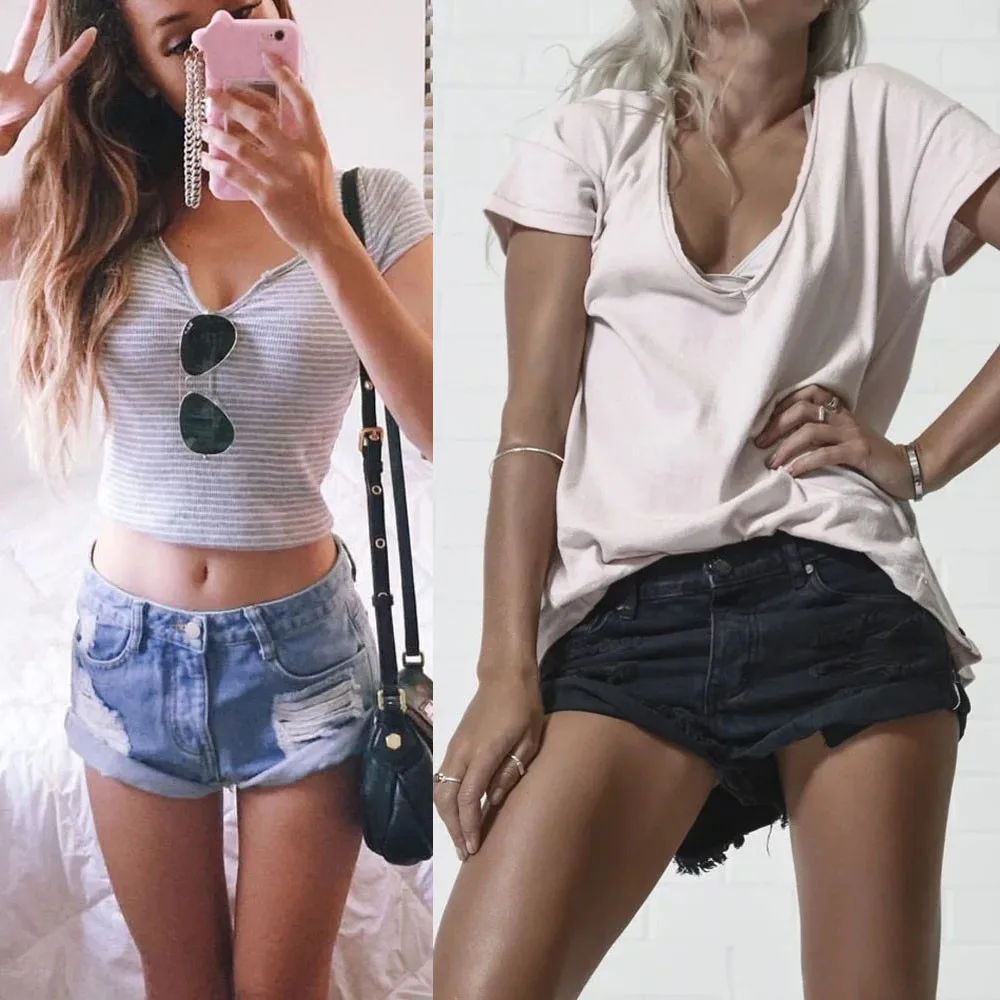 Короткие брюки женские обычные джинсовые шорты джинсы летние рваные с низкой