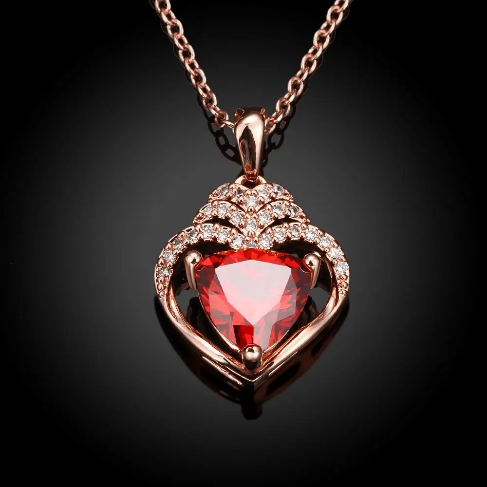 Женское модное ювелирное изделие в форме сердца розовое золото треугольный