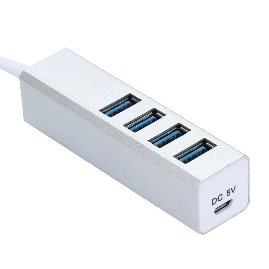Алюминиевый usb-порт 3 0 и с 5 портами хаб передачи данных адаптером питания 20 Вт для