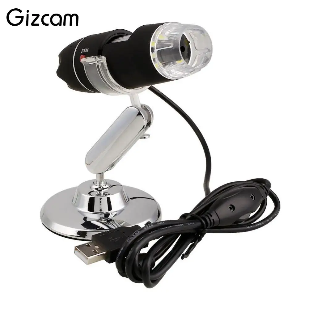 Портативный цифровой микроскоп Gizcam HD 2MP 1000X 8LED USB зум эндоскоп подставка для