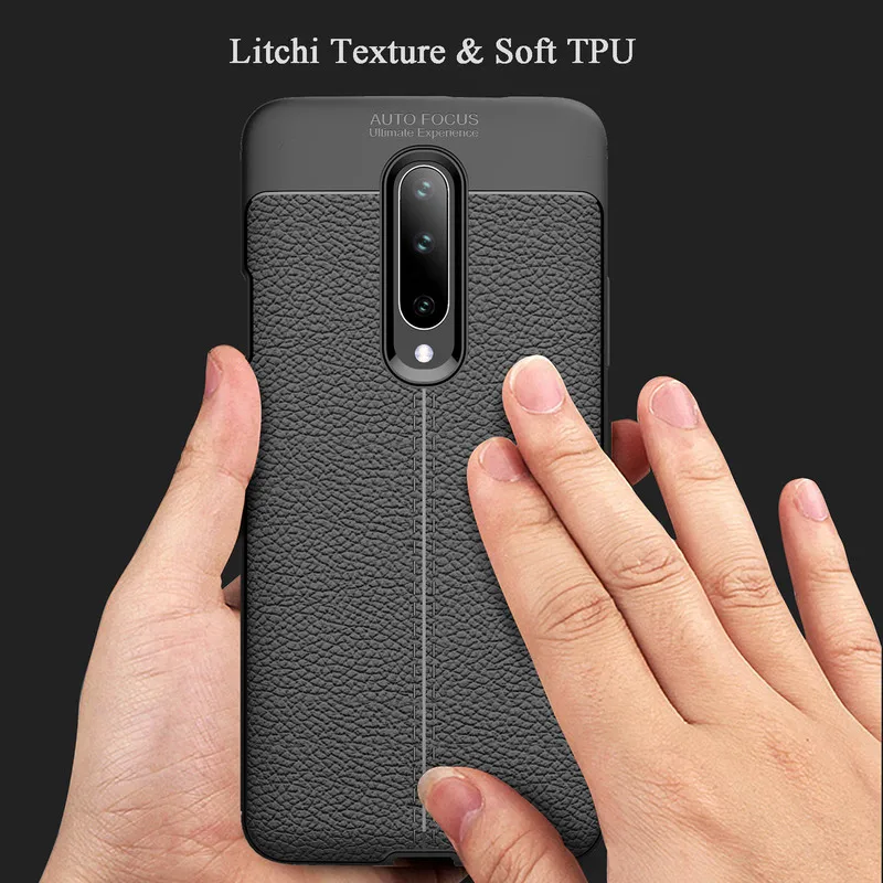 Чехол для Oneplus 7 Pro кожаный роскошный мягкий ТПУ ультра модный противоударный