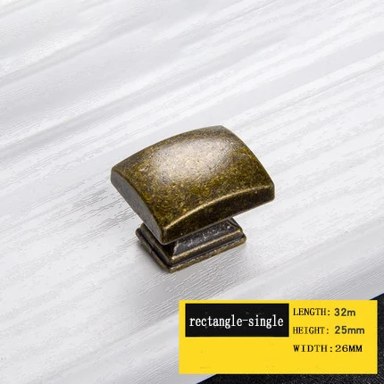 rectangle-single Европейские бронзовые ручки для шкафа, фурнитура для домашнего декора, антикварная мебель, ручки для шкафа, ящика, двери шкафа, мульти-тип - Цвет: rectangle-single