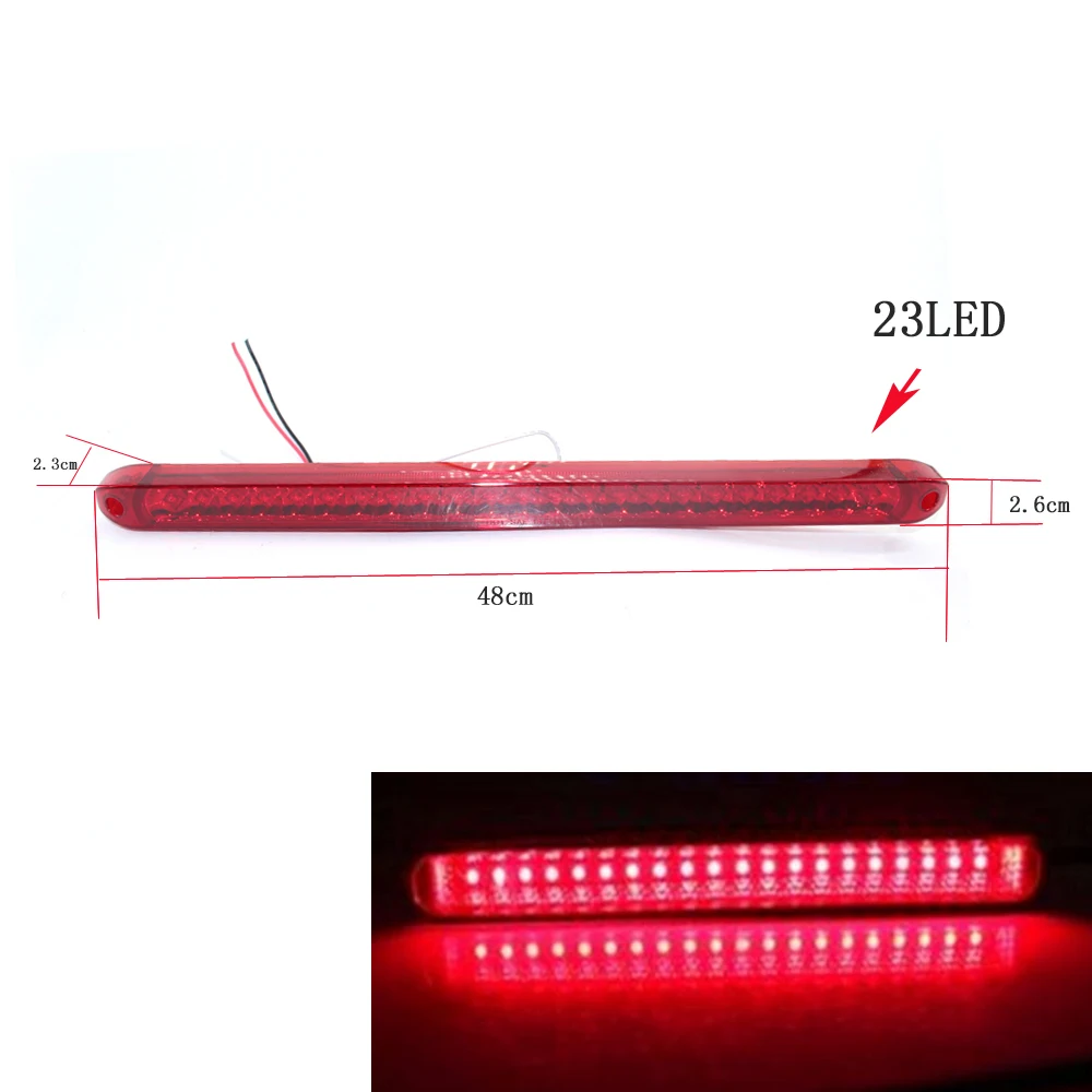 

Универсальные дополнительные стоп-сигналы для авто с высоким креплением третий стоп-сигнал задний фонарь 23 светодиодный 12 В красный