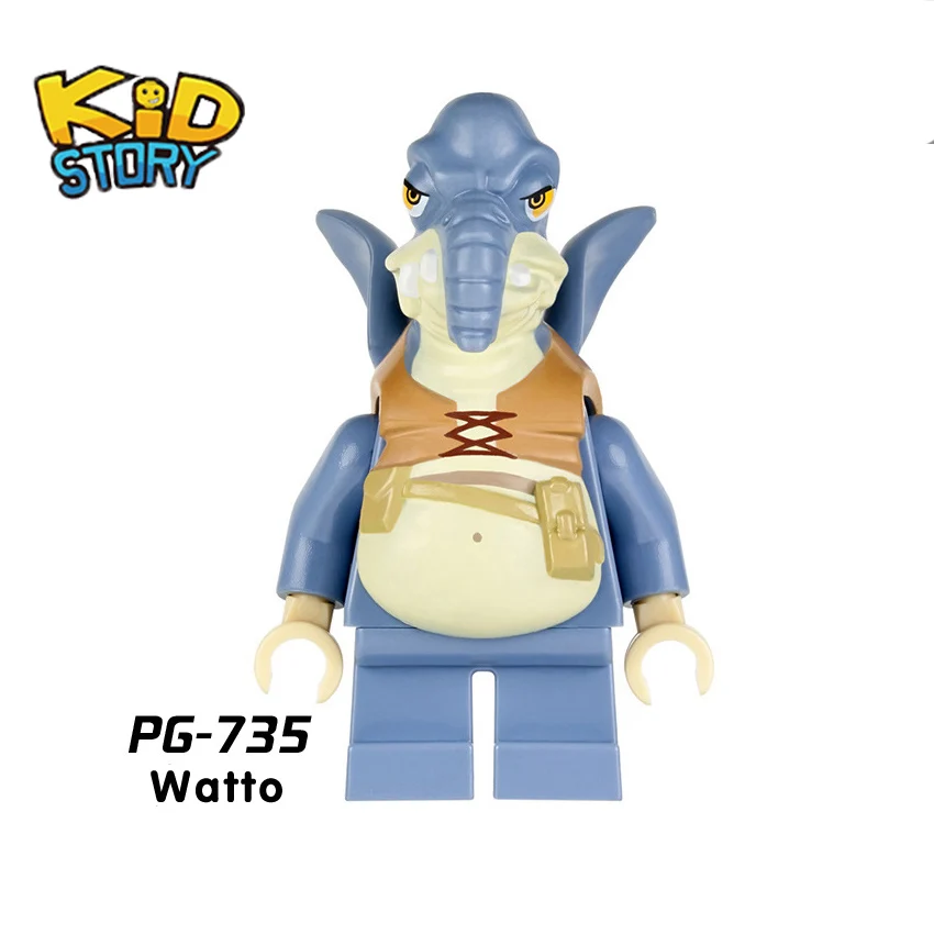PG-735 Мужская футболка Star Wars Chewbacca кирпичи starwars Luke Leia Han Solo Анакин Дарт Вейдер йода Джар строительные блочные Фигурки игрушки - Цвет: PG-735