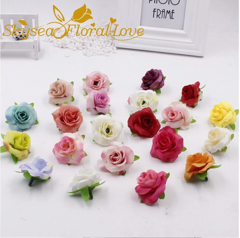 Шелковые цветы розы головок DIY Свадебный декор coloful удивительный дом вечерние