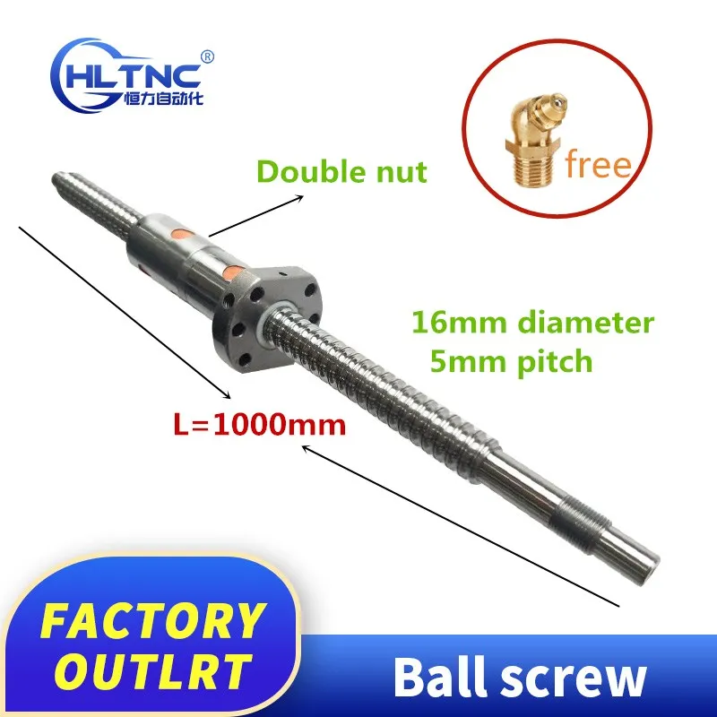 1 шт. ШВП SFU1605 L1000mm + двойной RM 1605 ballscrew ballnutand BK12/BF12 Стандартный конец обработанные