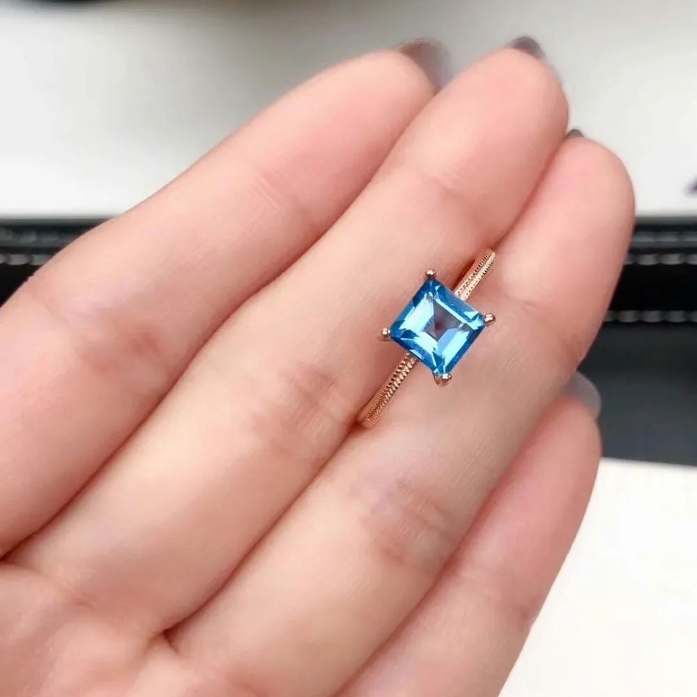 shilovem 925 silver sterling rings natural topaz cute fine Jewelry women wedding new wholesale open gift yhj060688agb