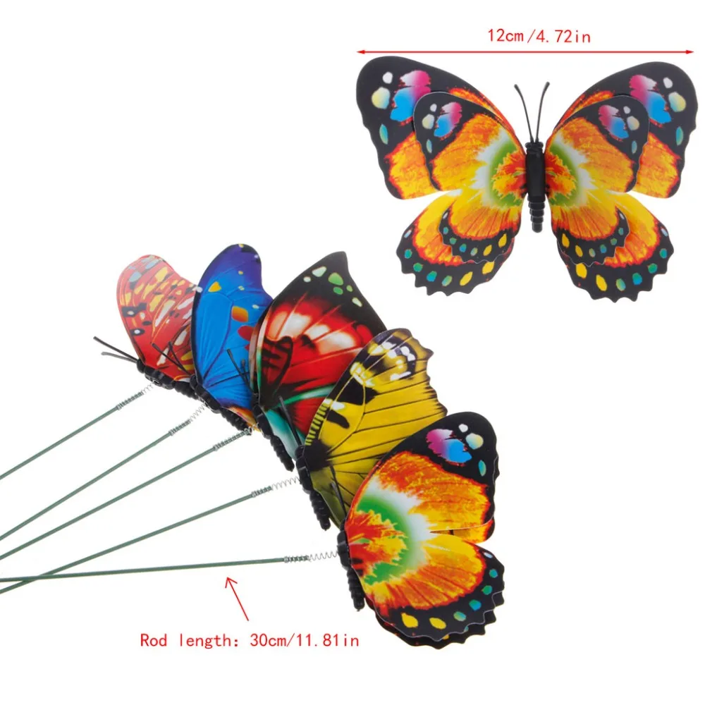 12 см красочные волшебные бабочки на палочке украшение домашний сад ваза газон