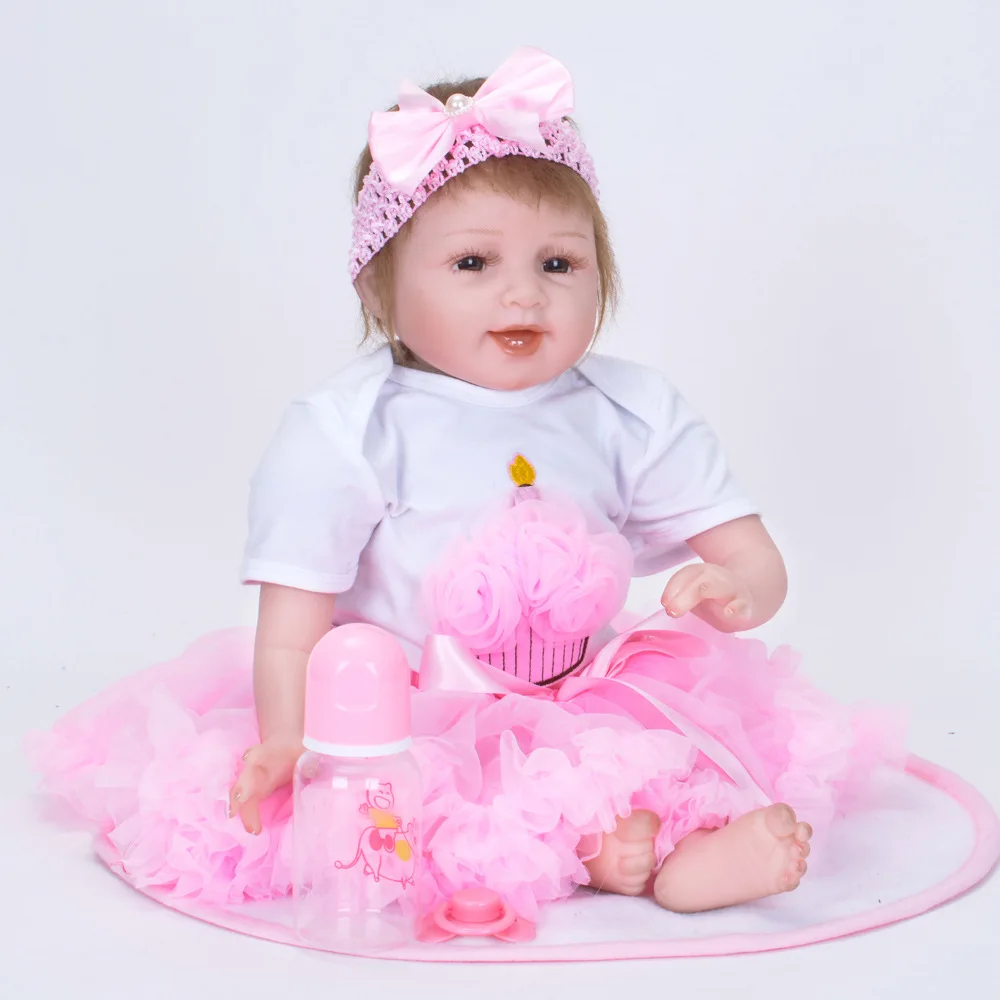 55 см Reborn Baby Doll Моделирование Силиконовые Куклы раннего образования Подставки для