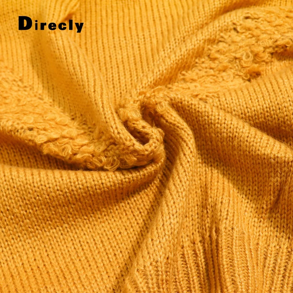 

Direcly autumn and winter sweater women's solid color casual pullover women's long-sleeved O-neck knit shirt women's head soft