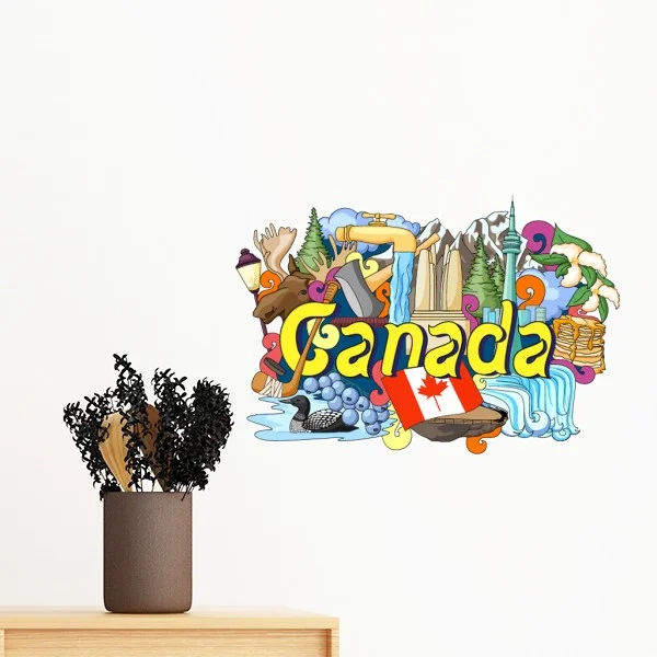 Съемная Настенная Наклейка с изображением Скалистых гор китайской башни клена