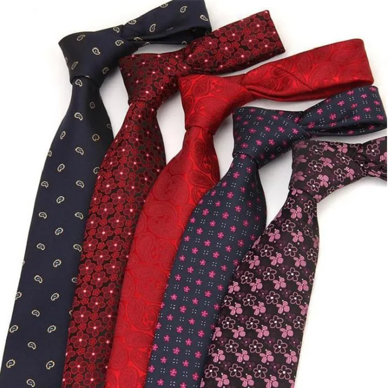 

jacquard ties for men dot flower necktie polyester tie paisley 8cm ascot business lawer administrative neckties