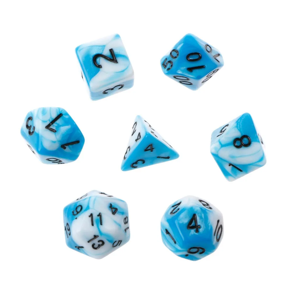 7 шт./компл. акриловые полигедрические кости для TRPG настольной игры|polyhedral dice|acrylic