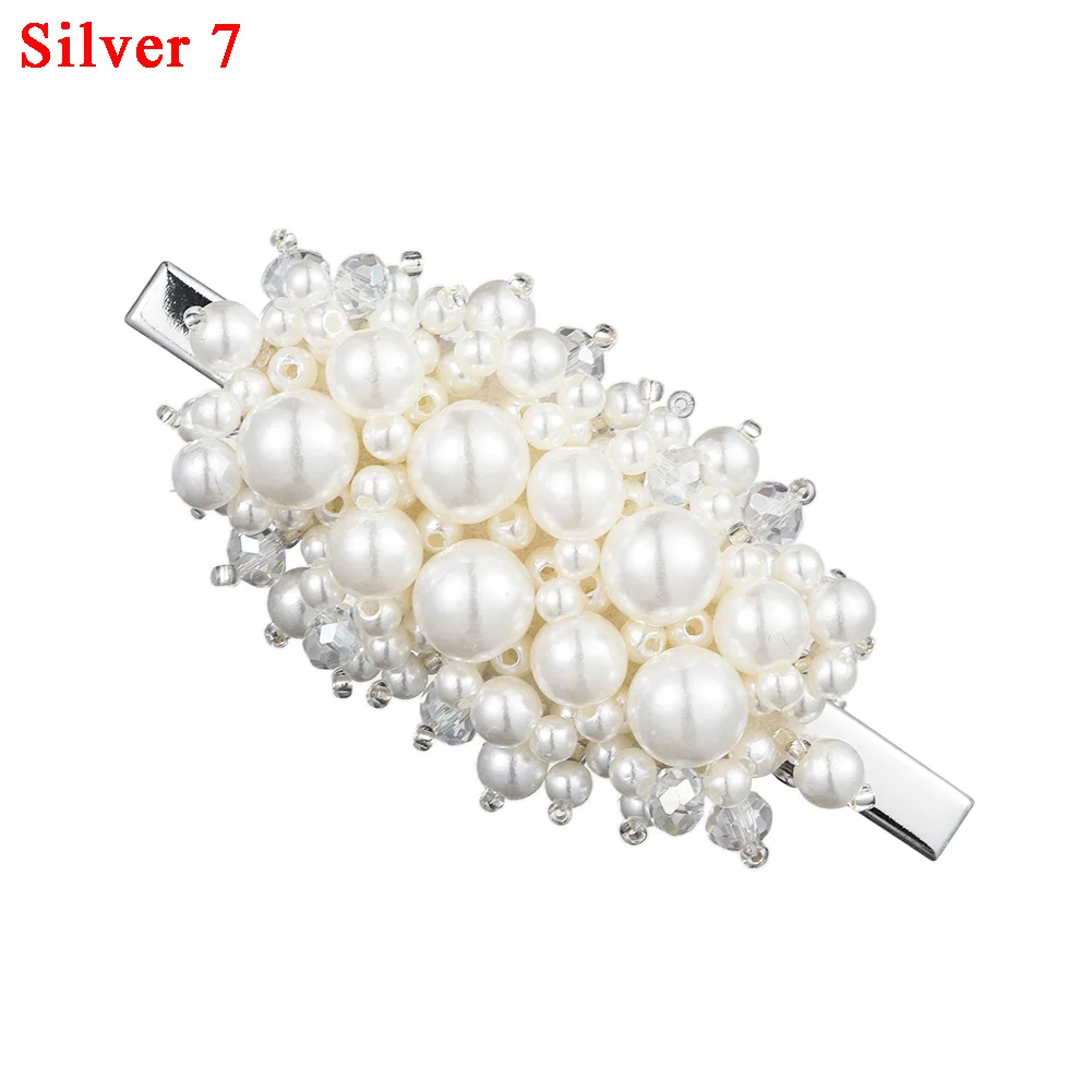Silver 7 1 шт., новинка, элегантная лента для волос с искусственным жемчугом, заколки для волос, свадебные Роскошные модные украшения для женщин, подарки, аксессуары для волос - Окраска металла: Silver 7