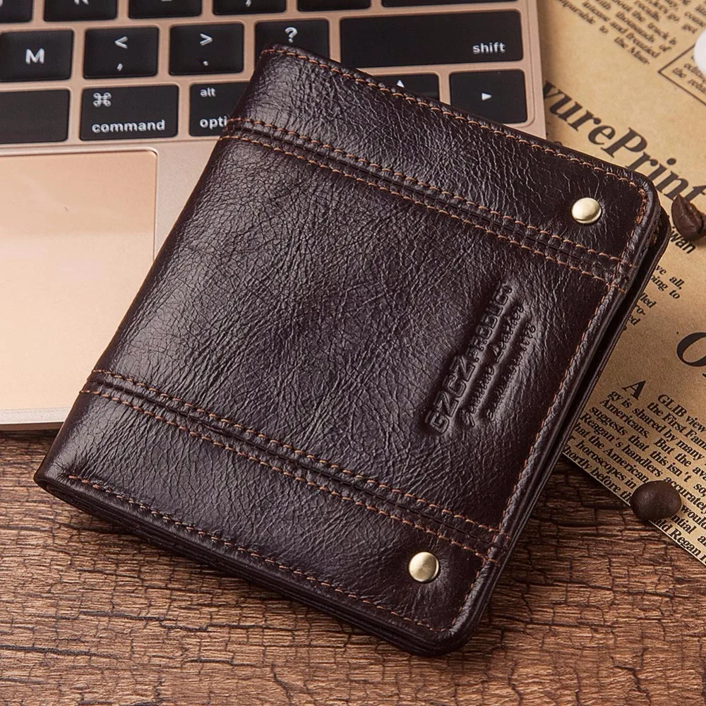 GZCZ новый тонкий кошелек для мужчин пояса из натуральной кожи женские кошельки RFID