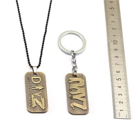 new game z end keychain the doomsday metal key chain ring dayz dog tag beads chain pendant men car women bag jewelry llavero
