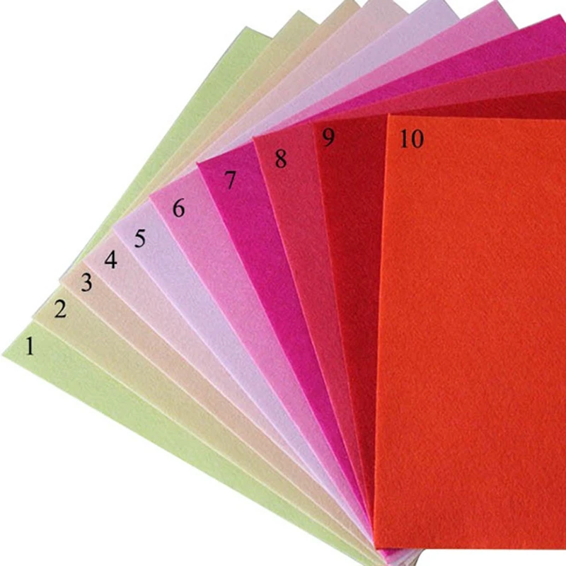 Polyester Non Woven Felt Fabric,DIY Material Cloth,Thickness 1mm,Handmade Sewing Home Decoration,Mix Color 30x30cm 11.8x11.8inch