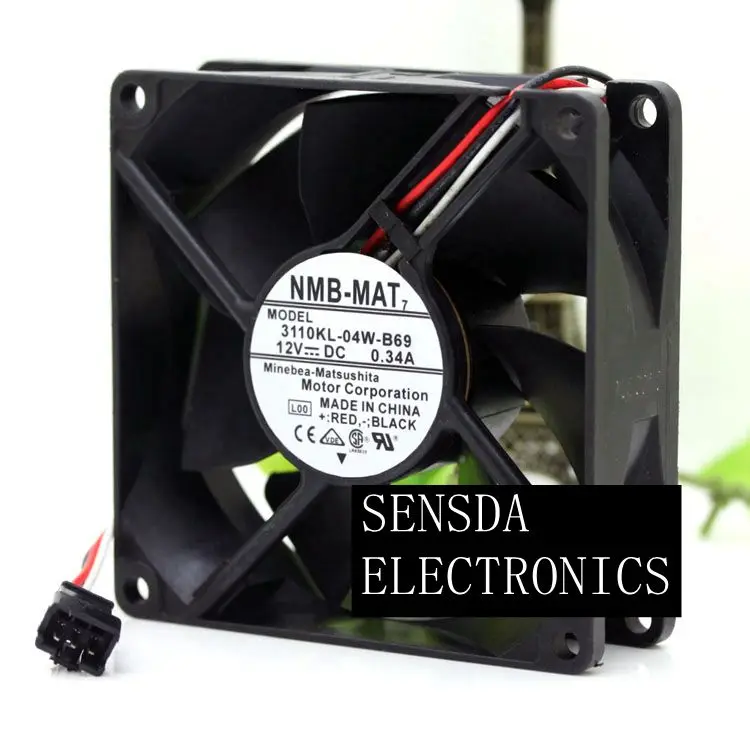 Для NMB 3110KL-04W-B69 8025 8 см 80 мм 80*80*25 постоянный ток 12 В 0 34 А серверный инвертор осевые