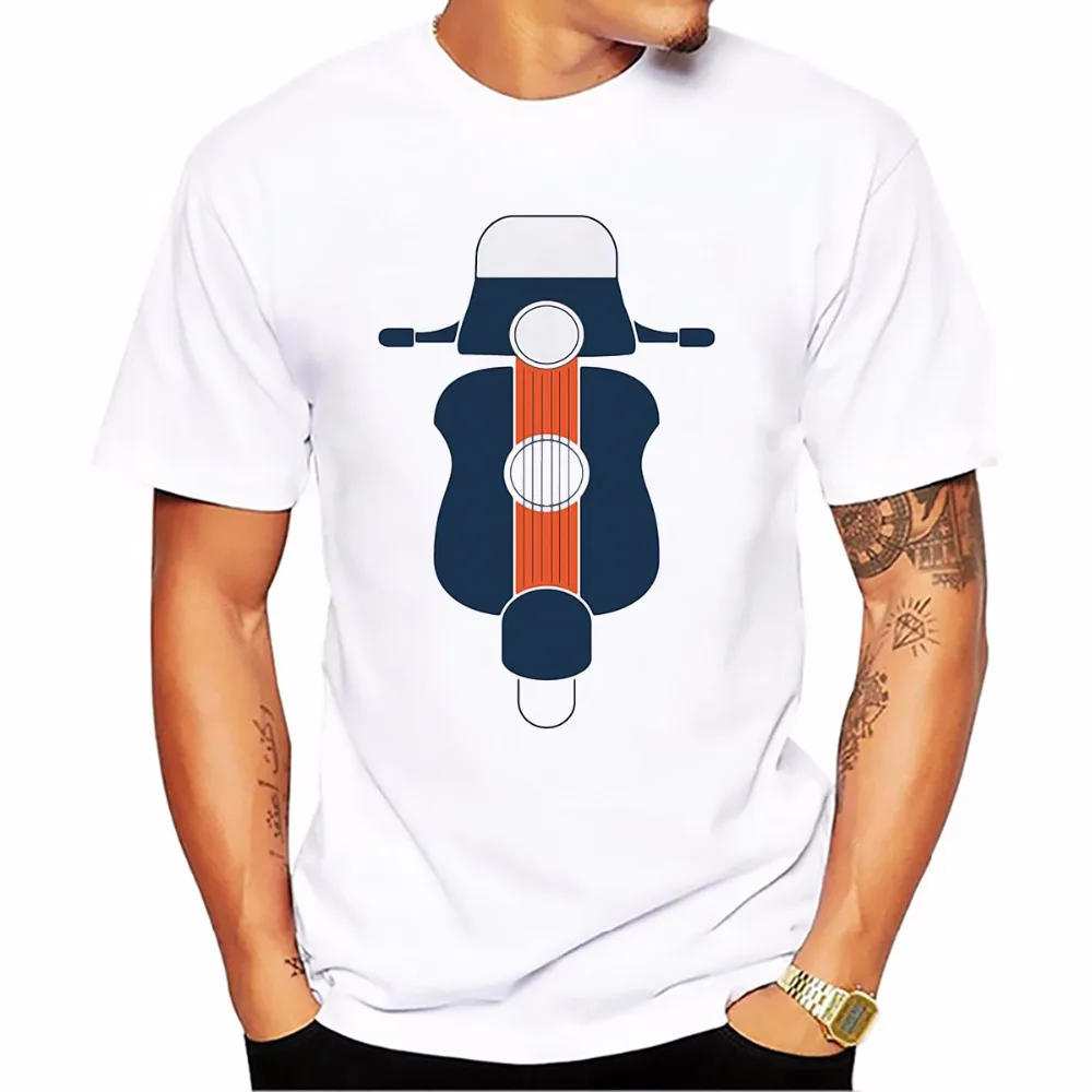Италия Vespa смешные мужские jollypeach новые летние Повседневное homme футболка размера