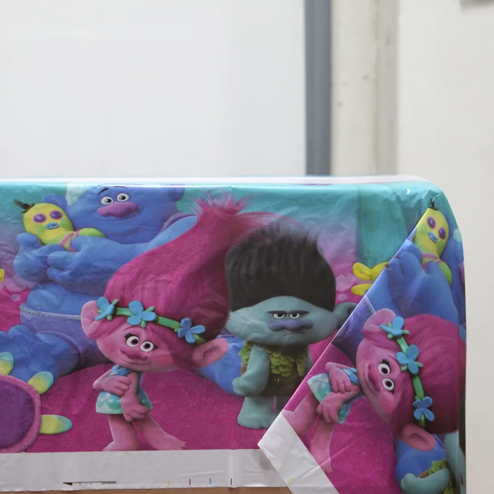 1PCS \ много тролли Пластик Tablecover Дети сувениры мультфильм тема скатерть Baby Shower