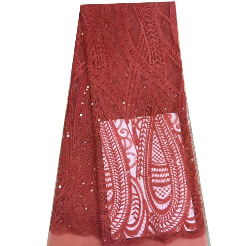 Новейшие разработки африканских кружевная ткань Нигерия Вышивка Блестками