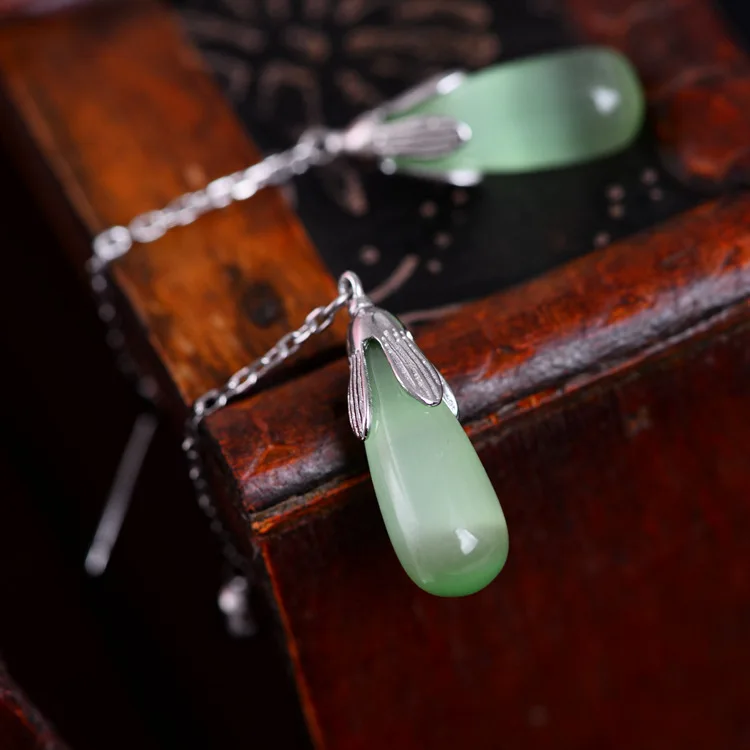 Винтажные женские серьги капли воды из стерлингового серебра 925 пробы с